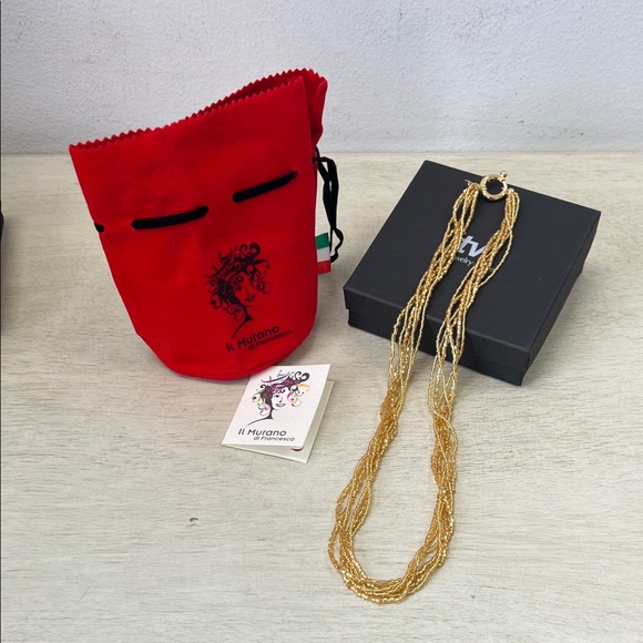 NIB - Il Murano di Francesca Yellow Murano Glass 6-Strand Beaded Necklace – 20" - Picture 4 of 10